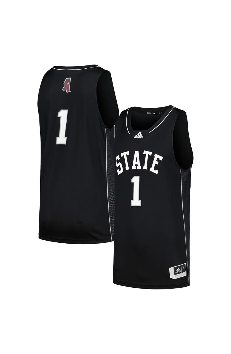 adidas Men's adidas #1 Black Mississippi State Bulldogs Swingman Basketball Jersey, Main, color, Black