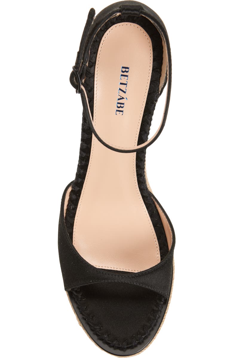 BETZÁBE Isabel Espadrille Wedge, Alternate, color, Black Satin