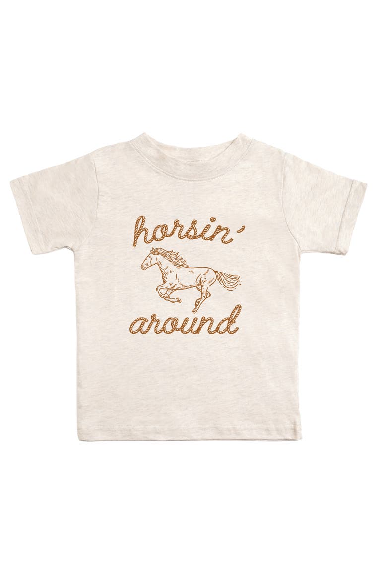 Horsin' Around Western Short Sleeve T-Shirt, Main, color, Natural Heather