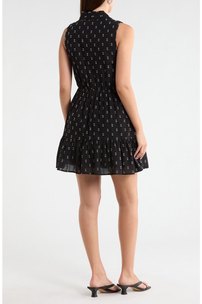 Tiered Sleeveless Shirt Dress, Alternate, color, BLACK- IVORY