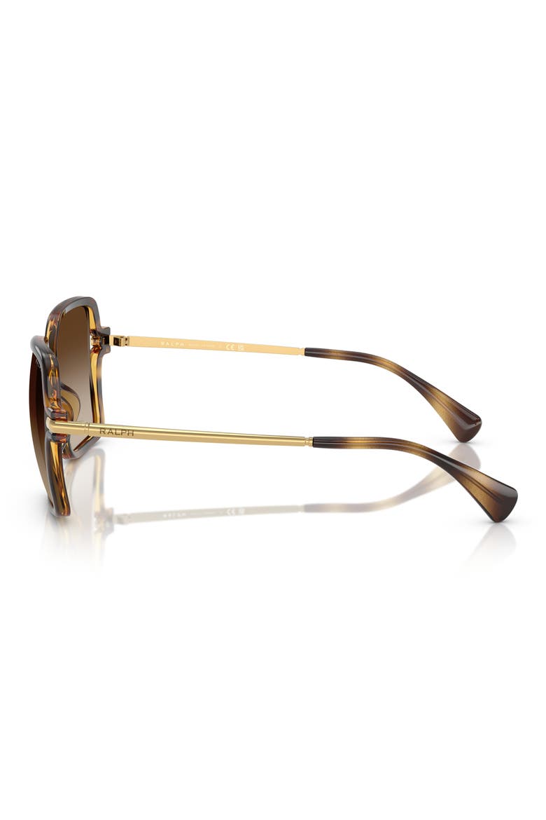 56mm Gradient Square Sunglasses, Alternate, color, DARK HAVANA / GRADIENT BROWN