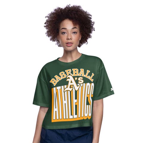 Women's Starter Green Athletics Play the Ball Boxy Cropped T-Shirt