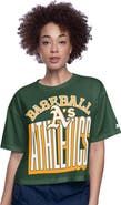 STARTER Women's Starter Green Athletics Play the Ball Boxy Cropped T-Shirt