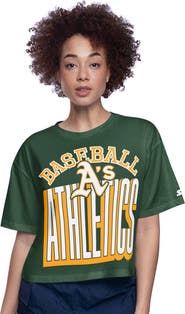 STARTER Women's Starter Green Athletics Play the Ball Boxy Cropped T-Shirt