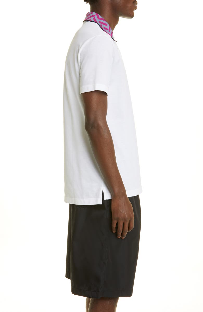 Versace Tailored Fit Greca Collar Polo, Alternate, color,