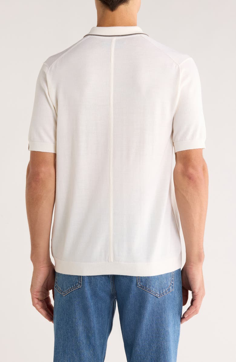 rag & bone Crawford Wool & Cashmere Sweater Polo, Alternate, color, Ivory