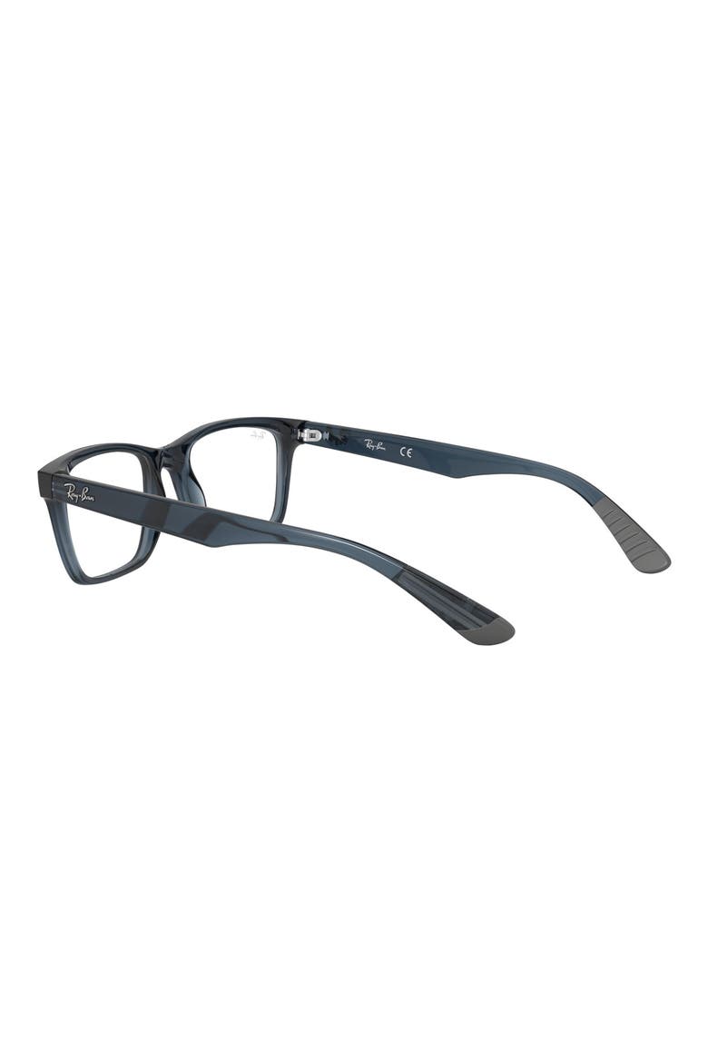 55mm Square Optical Glasses, Alternate, color, TRANSPARENT GREY/ BLUE