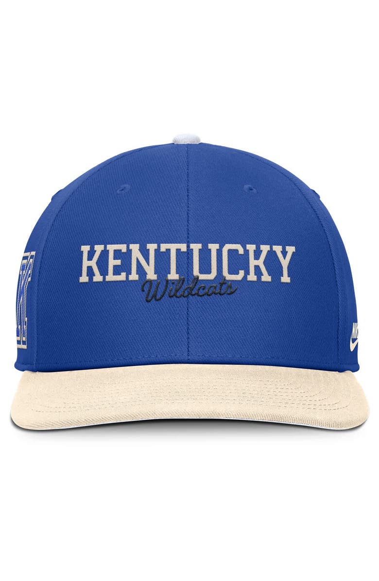 Nike Men's Nike Royal/Cream Kentucky Wildcats Pro Legacy Script Snapback Hat, Alternate, color, Royal