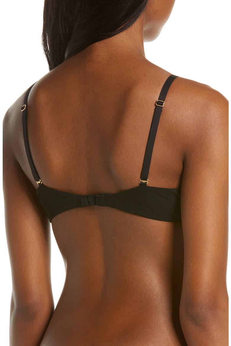 Shea Mesh Trimmed T-Shirt Bra, Alternate, color, TRUE BLACK