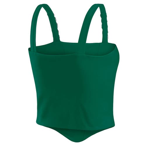 Wear By Erin Andrews X Gracie Hunt Green New York Jets Chain Link Corset Top