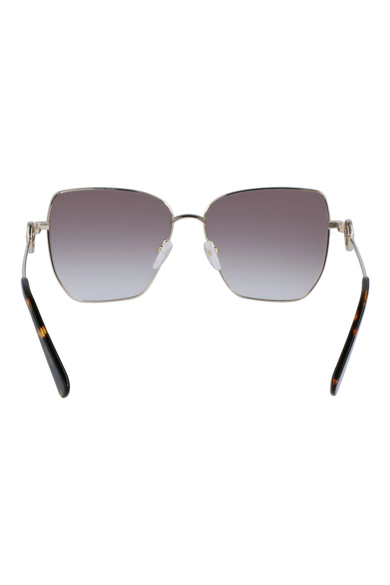58mm Gradient Rectangular Sunglasses, Alternate, color, PALE GOLD/GRADIENT BROWN AZURE