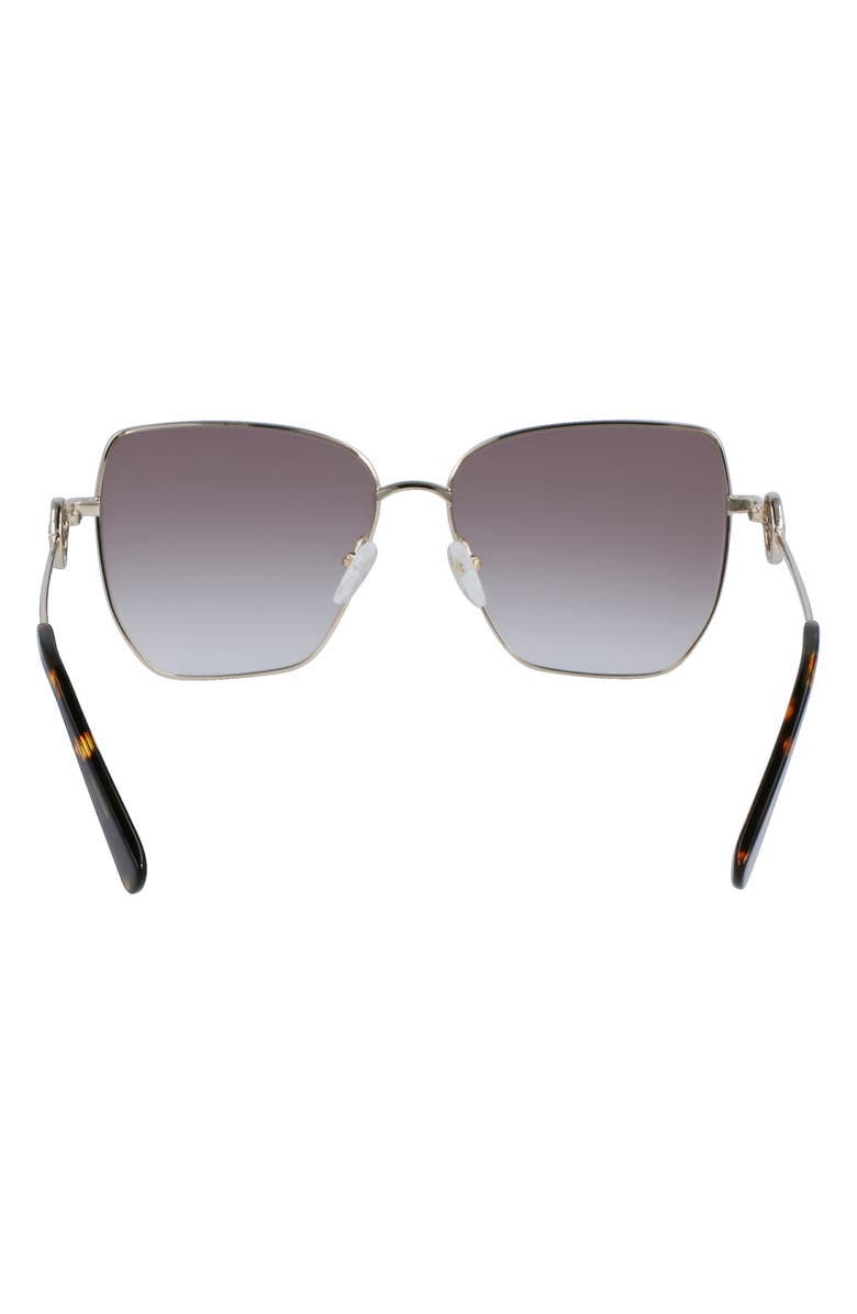 Longchamp 58mm Gradient Rectangular Sunglasses, Alternate, color, Pale Gold/Gradient Brown Azure