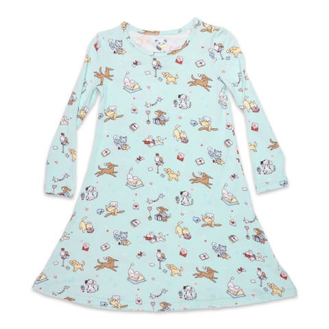 Kids' Puppy Love Long Sleeve Dress (Baby)