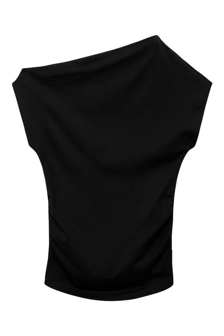 Asymmetric Neck Top, Main, color, BLACK