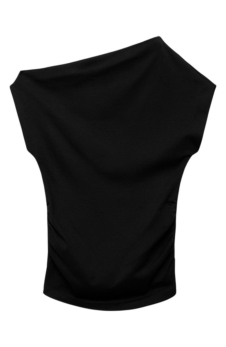 MANGO Asymmetric Neck Top, Main, color, Black