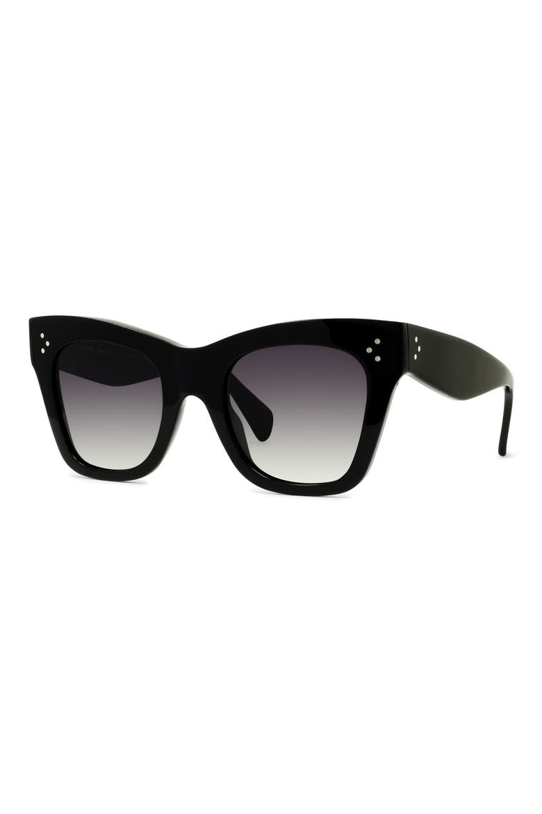 50mm Polarized Square Sunglasses, Alternate, color, BLACK/ GREY POLAR