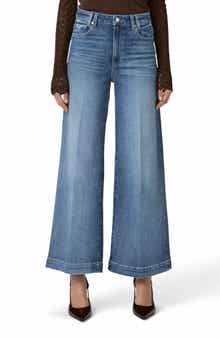 PAIGE Harper Creased High Waist Wide Leg Jeans