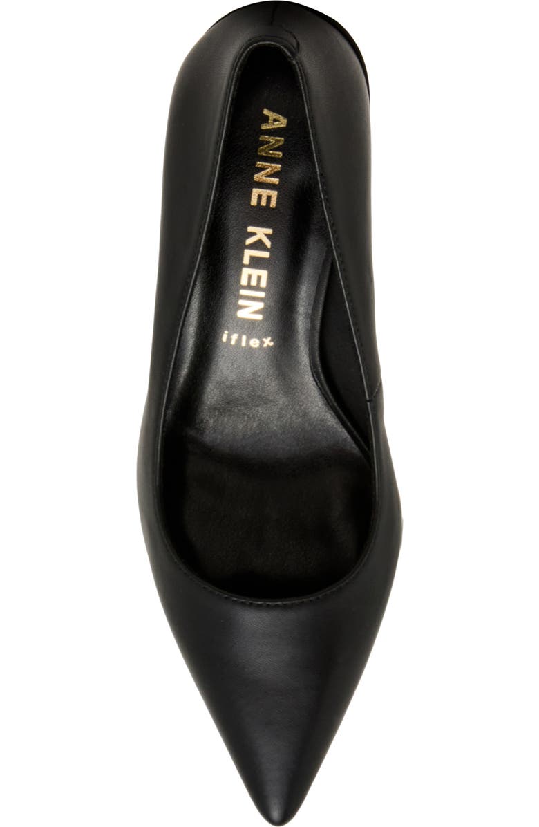 Anne Klein Relena Pointed Toe Pump, Alternate, color, Black Leather