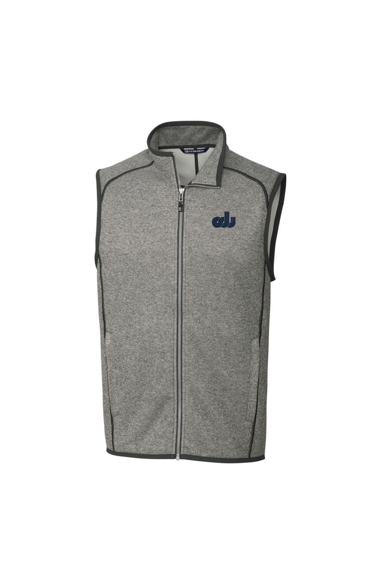 Cutter & Buck Men's Cutter & Buck Heather Gray Old Dominion Monarchs Mainsail Sweater-Knit Big & Tall Full-Zip Vest, Alternate, color, 