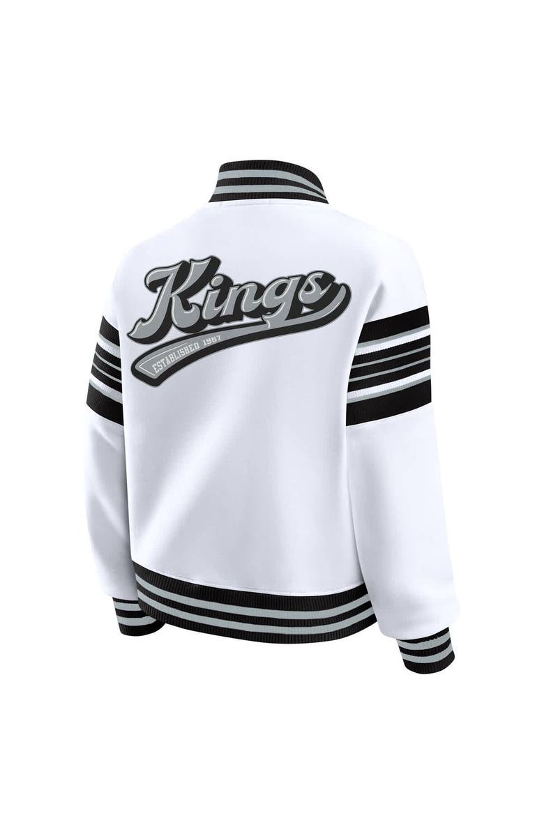WEAR by Erin Andrews Women's WEAR by Erin Andrews White/Black Los Angeles Kings Full-Snap Fleece Sweatshirt Jacket, Alternate, color, 