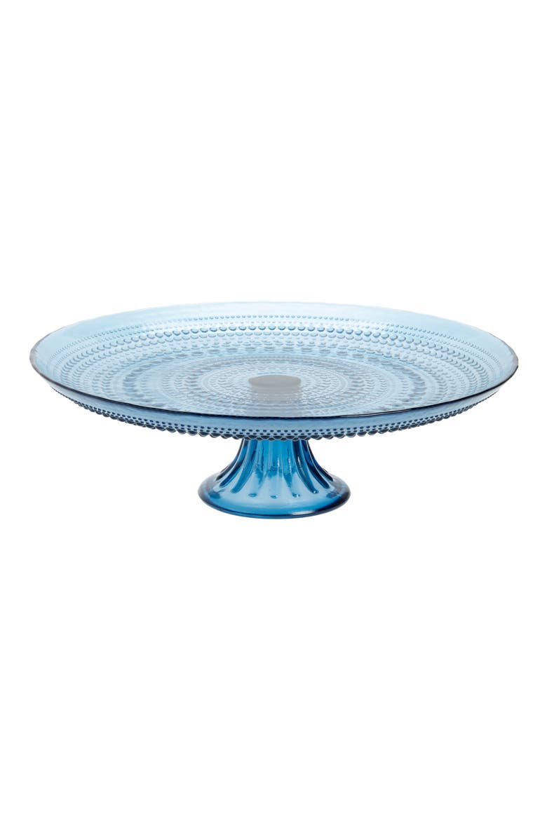 Jupiter Glass Cake Stand, Main, color, BLUE