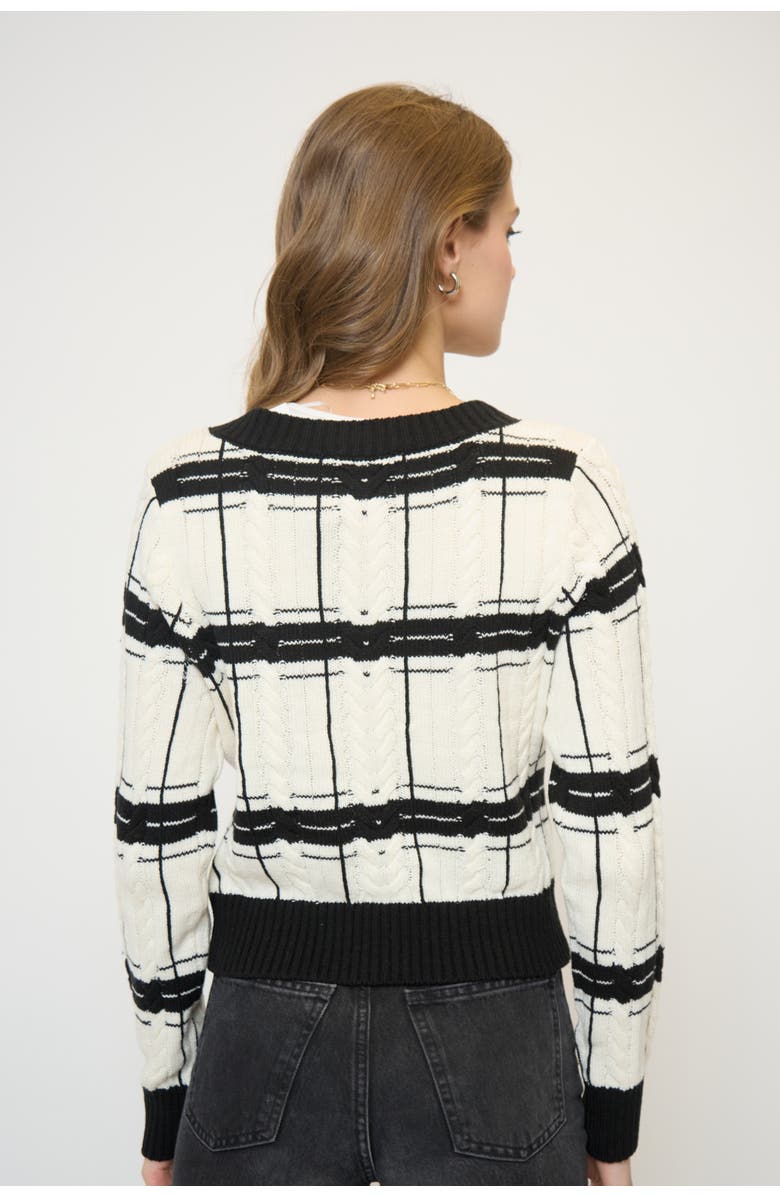 Central Park West Eden Specialty Stitch Cardigan, Alternate, color, Ivory Multi