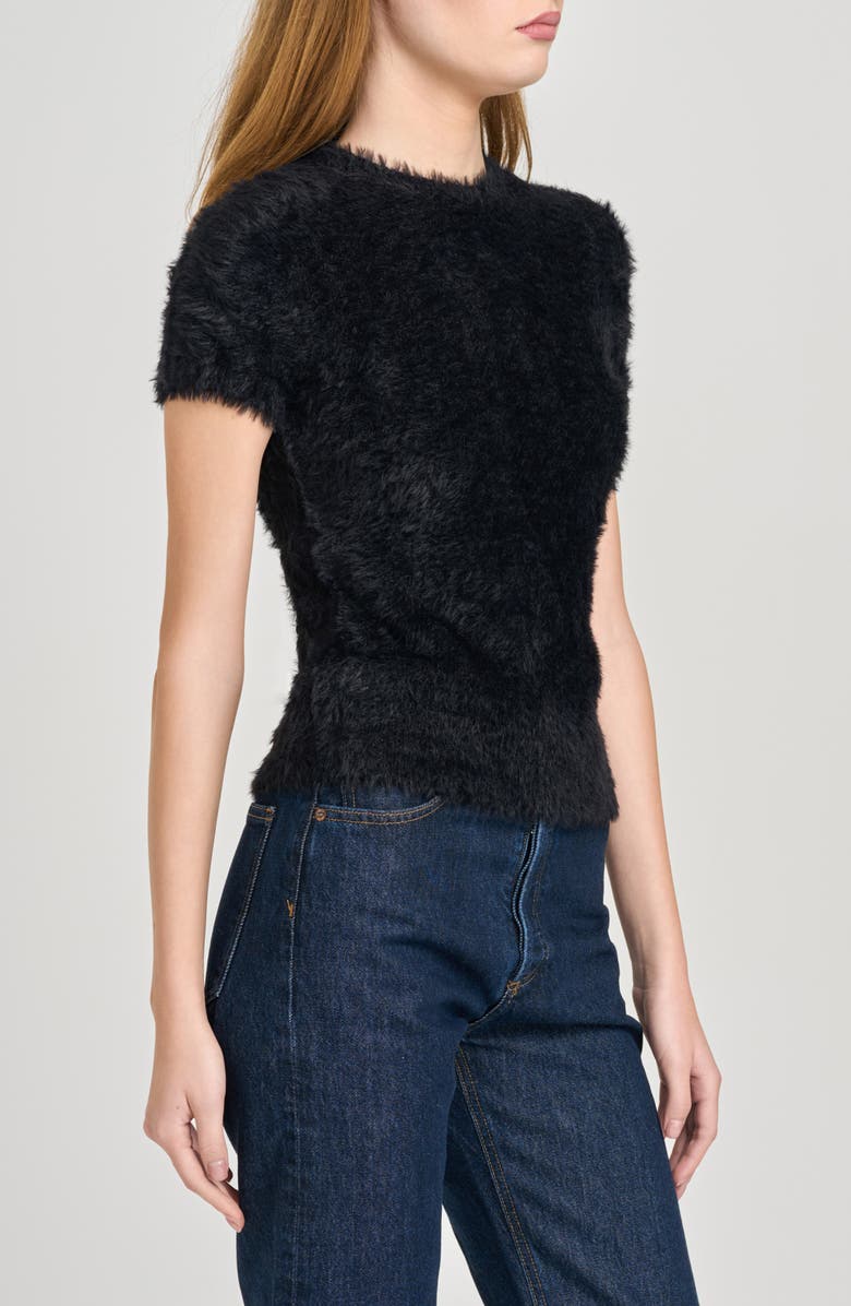 WAYF Hannah Short Sleeve Sweater, Alternate, color, Black