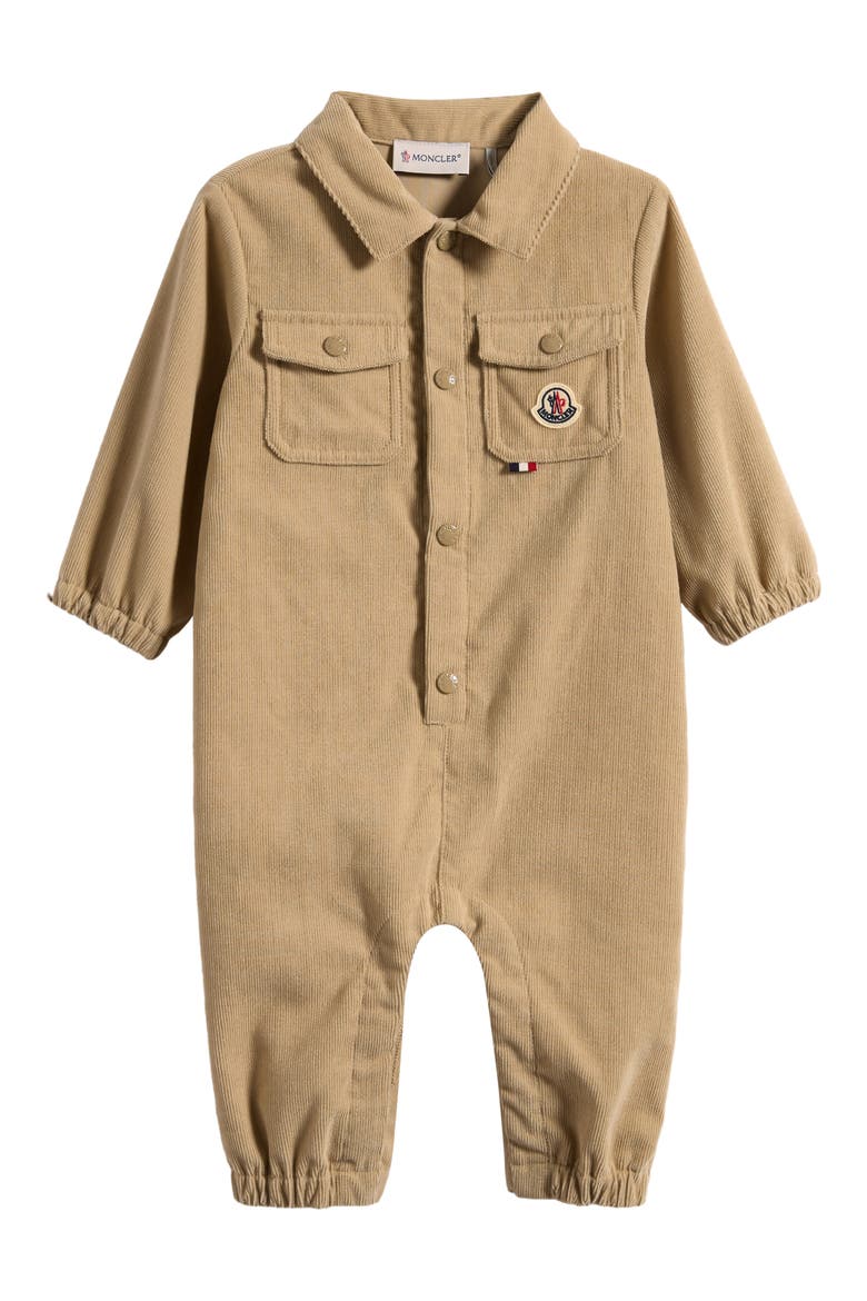 Corduroy Romper, Main, color, BEIGE