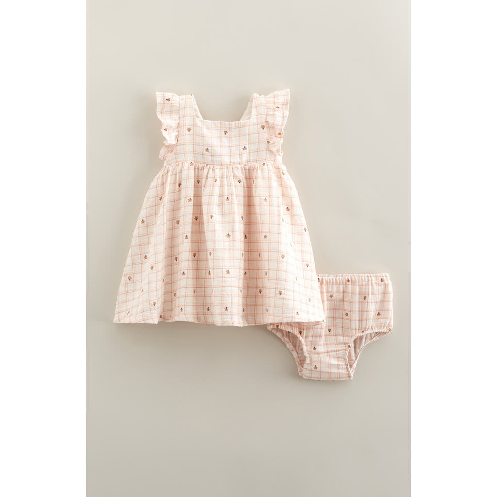 Nordstrom Flutter Sleeve Tie Back Cotton Muslin Sundress & Bloomers In Neutral