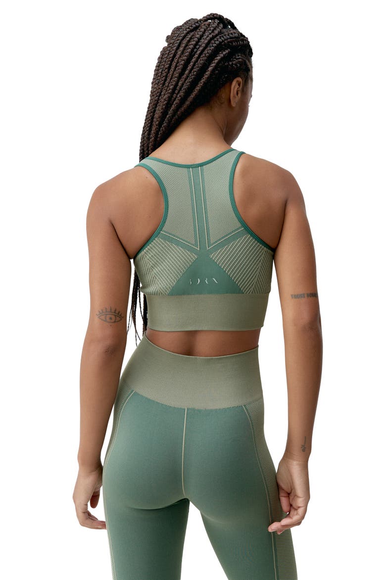 Buddha Medium Support Seamless Sport Top, Alternate, color, Deep Green/Grain