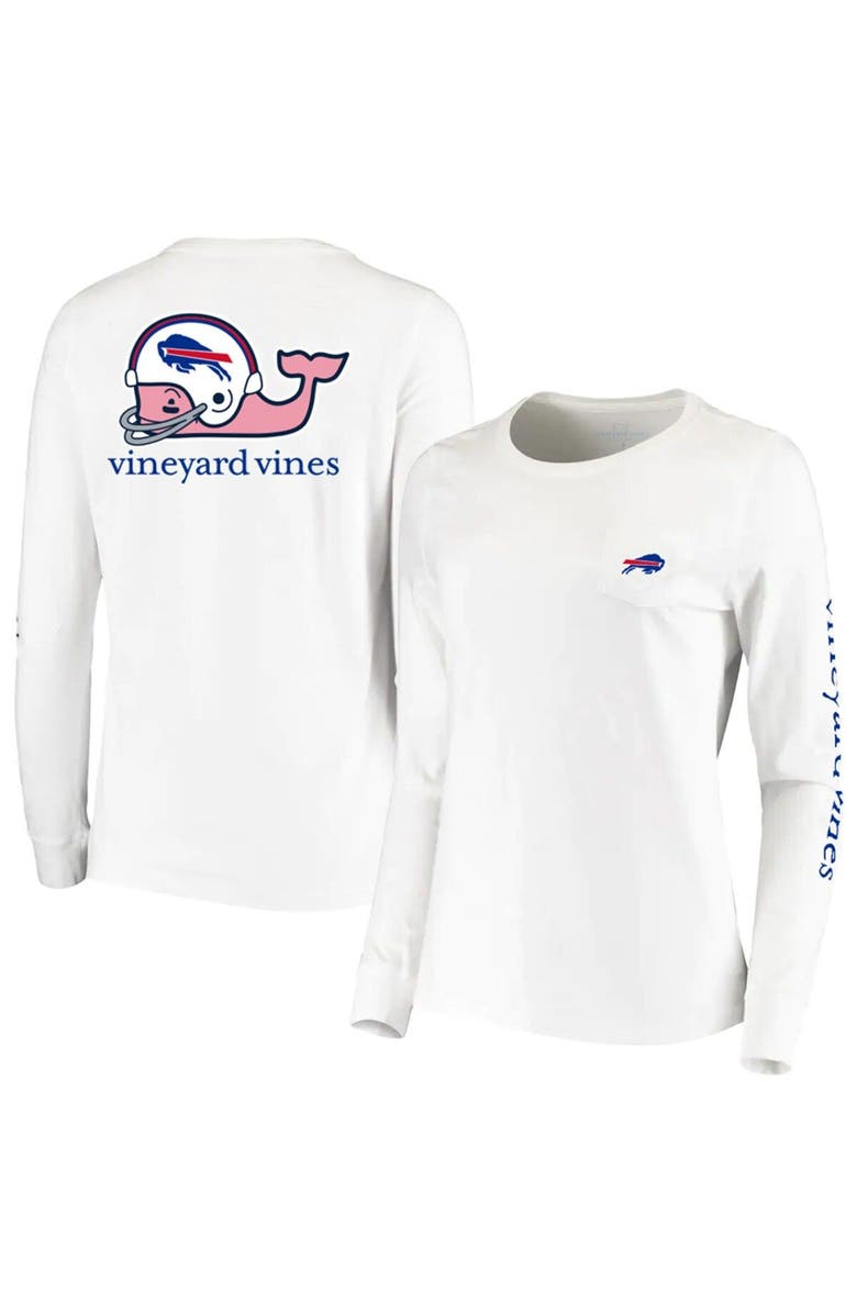 vineyard vines Women's Vineyard Vines White Buffalo Bills Helmet Long Sleeve T-Shirt, Main, color, 