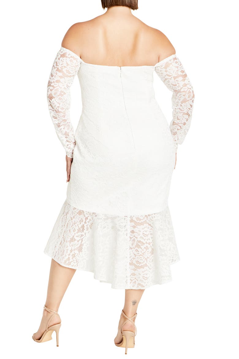 Athena Off the Shoulder Long Sleeve Dress, Alternate, color, IVORY