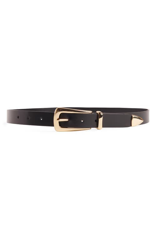 Favorite Daughter The Jordan Leather Belt In Dark Brown/gold