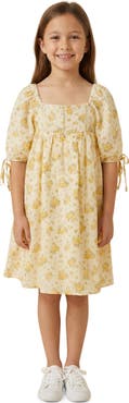 Hayden Girls Kids' Floral Textured Ladder Trim Dress