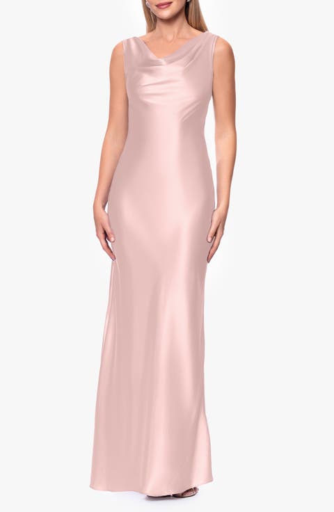 Open Back Satin Charmeuse Gown
