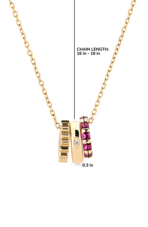 Ana Luisa Solid Ruby Zeno Charm Necklace In Gold