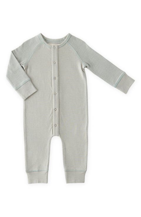 Stripes Away Raglan Sleeve Organic Cotton Romper (Baby)