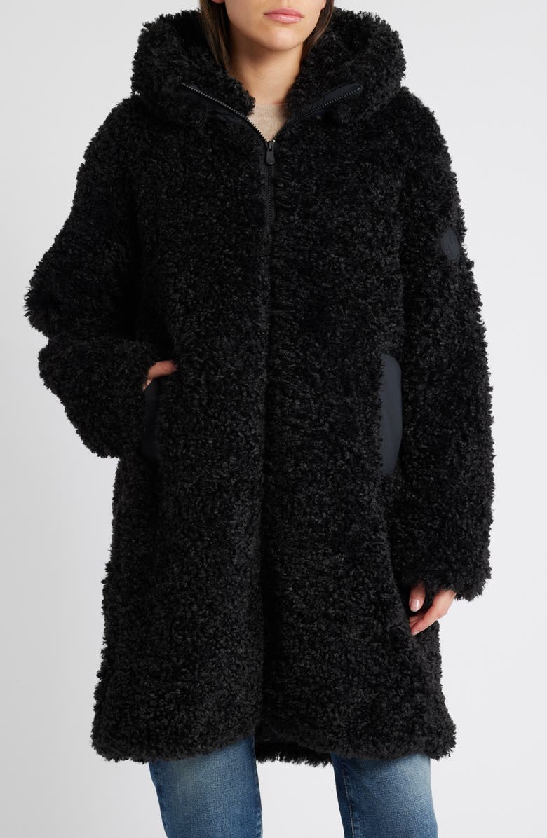 Save The Duck Angelica Faux Shearling Coat, Main, color, 