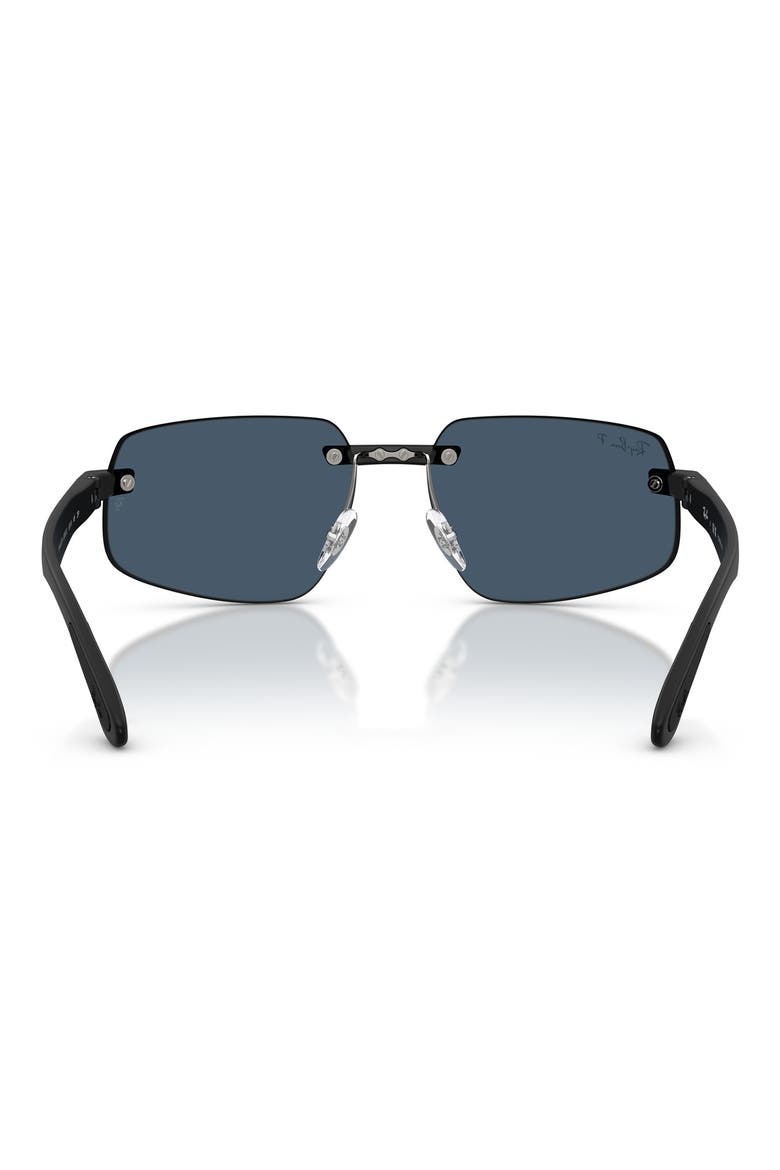 60mm Polarized Irregular Sunglasses, Alternate, color, SAND BLACK / POLAR BLUE