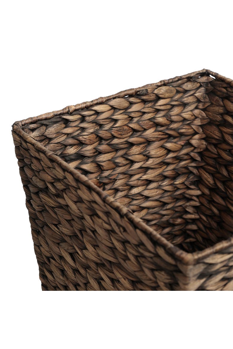Handwoven Water Hyacinth 4.8-Gallon Tapered Square Wicker Watebasket, Alternate, color, Brown