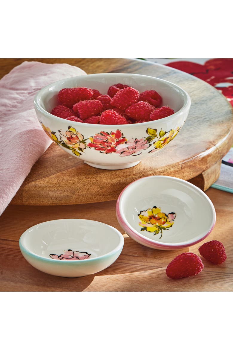 In Bloom Snack Bowl Multi Earthenware Spring, Alternate, color, White