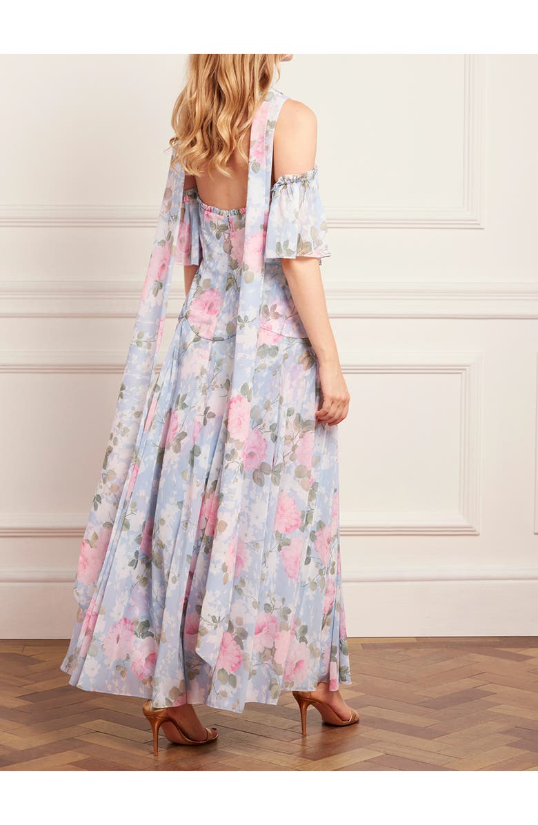 Needle & Thread Camille's Garden Halter Neck Ankle Gown, Alternate, color, Skylight