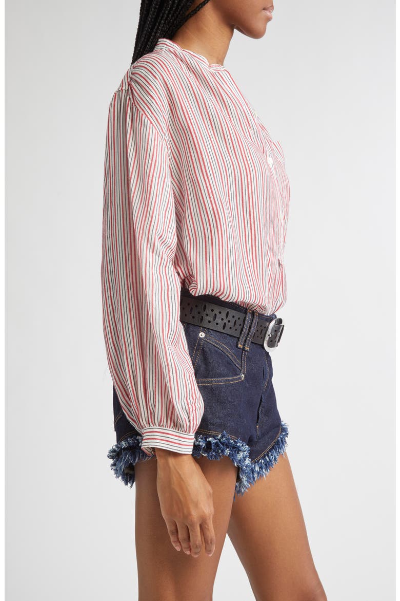 Sapha Long Sleeve Stripe Button-Up Shirt, Alternate, color, ECRU/ RED