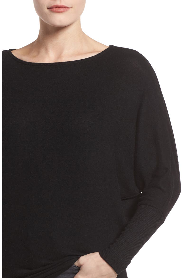 Gibson Dolman Sleeve Fleece Top, Alternate, color, BLACK