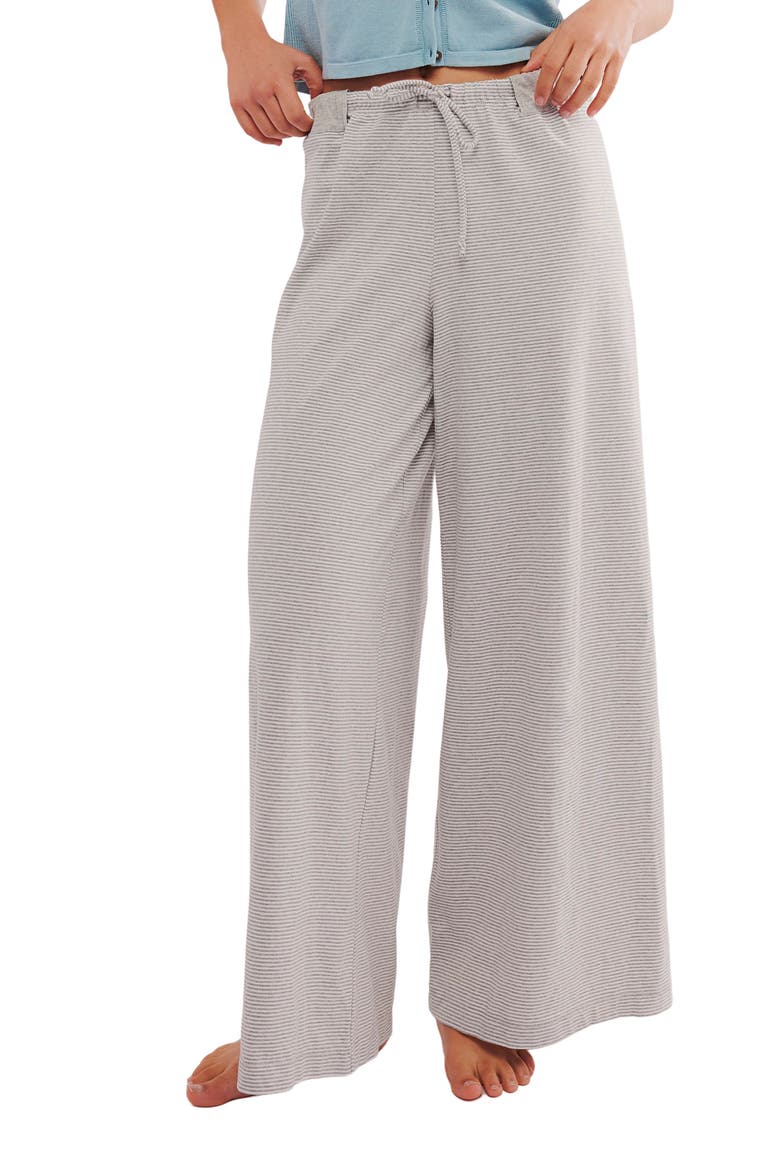 Out and About Stripe Knit Wide Leg Pants, Main, color, GREY