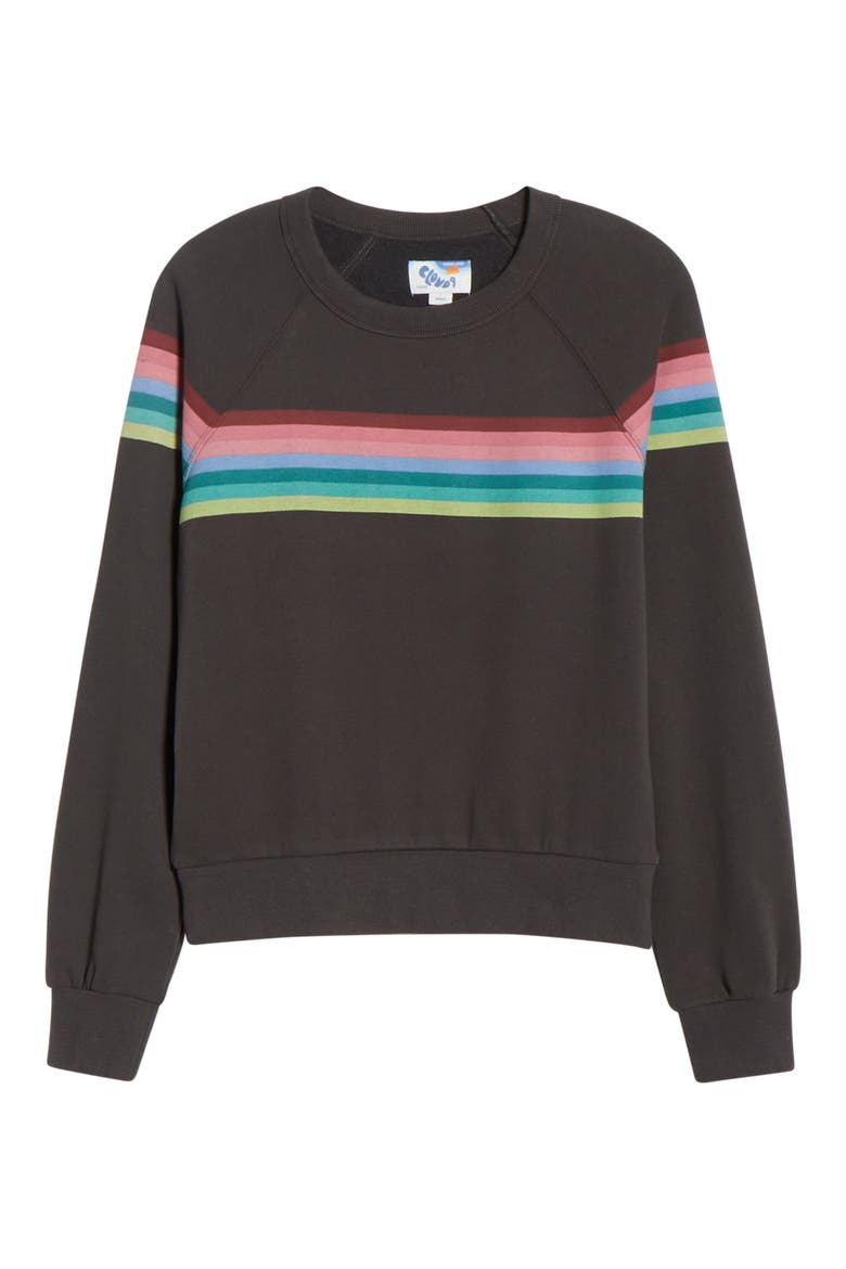 Cloud 9 Stripe Cotton Blend Sweatshirt, Alternate, color, FADE BLACK