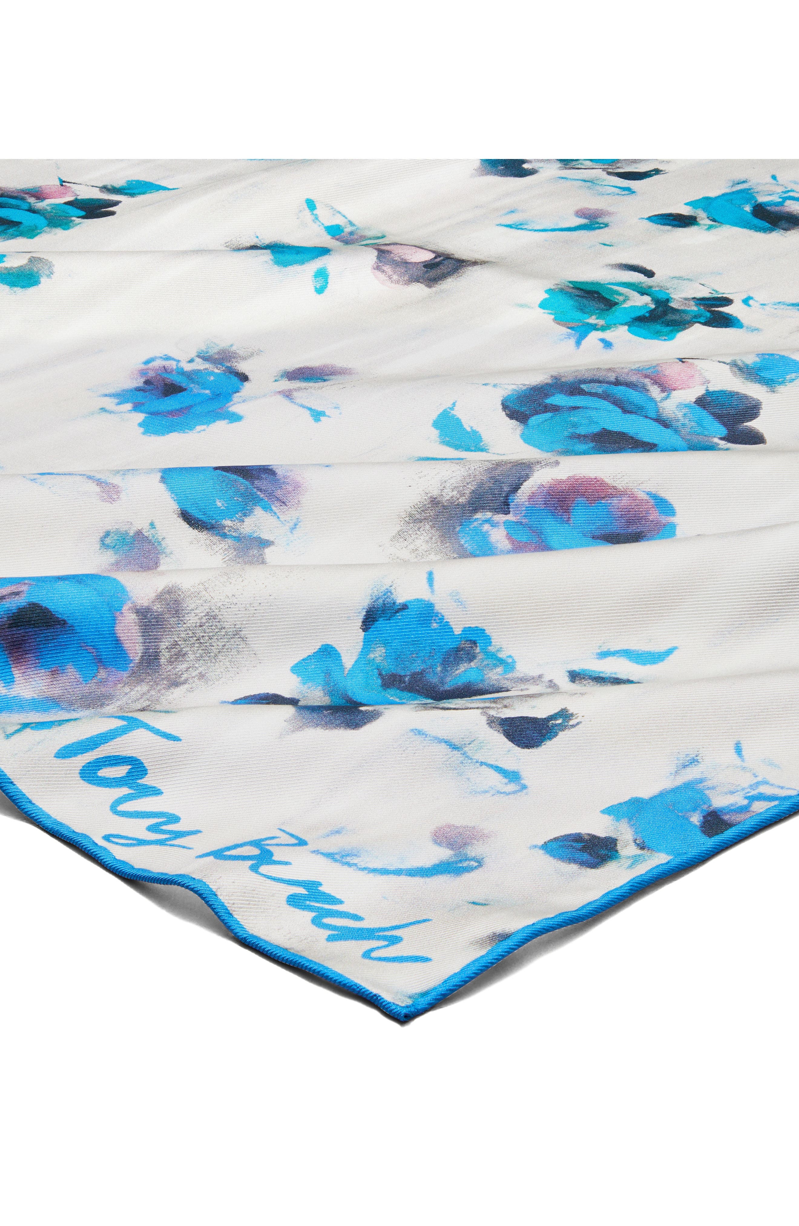 Tory Burch Floral Rose Square Silk Neckerchief (Women) | Nordstrom