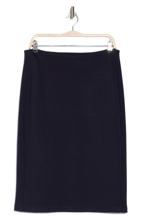 Pull-On Ponte Pencil Skirt