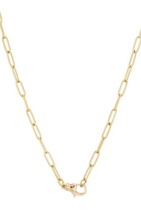 18k Gold Plated Paperclip Chain Necklace