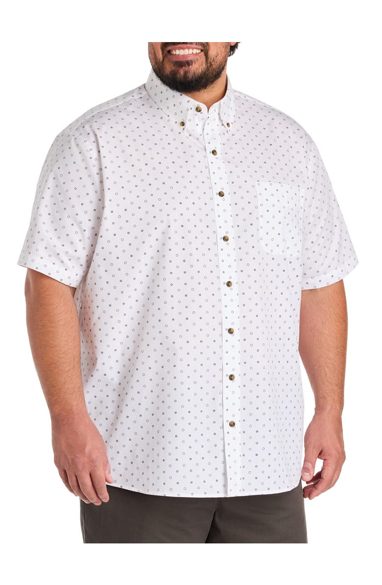 Harbor Bay by DXL Big & Tall Easy-Care Dot Print Sport Shirt, Main, color,